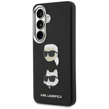 Etui til Samsung Galaxy S26 S942, Karl Lagerfeld, Saffiano Karl & Choupette's Head Pin, Sort