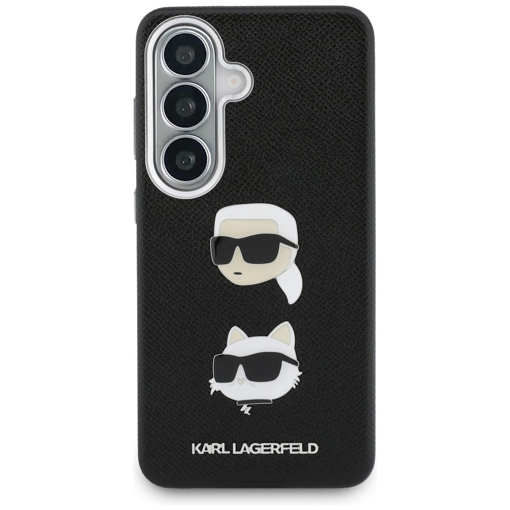 Etui til Samsung Galaxy S26 S942, Karl Lagerfeld, Saffiano Karl & Choupette's Head Pin, Sort