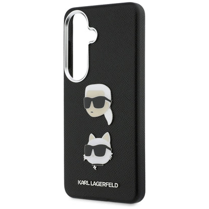 Etui til Samsung Galaxy S26 S942, Karl Lagerfeld, Saffiano Karl & Choupette's Head Pin, Sort