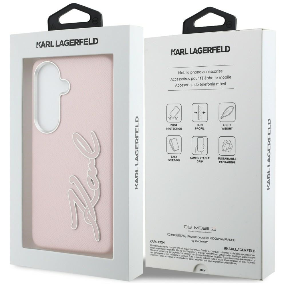 Etui til Samsung Galaxy S26 S942, Karl Lagerfeld, Signature Resin Logo, Pink