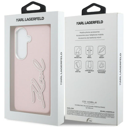 Etui til Samsung Galaxy S26 S942, Karl Lagerfeld, Signature Resin Logo, Pink