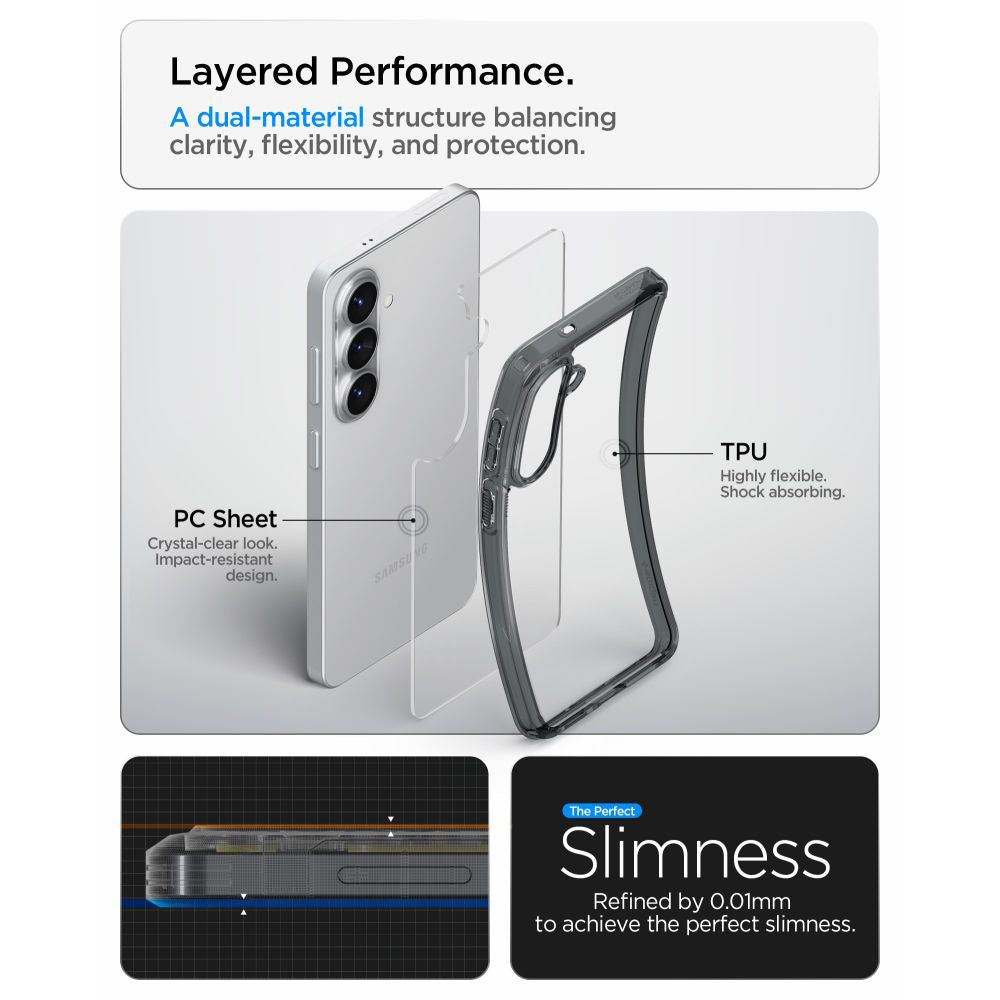 Etui til Samsung Galaxy S26 S942, Spigen, Ultra Hybrid, Røgfarvet ACS10733