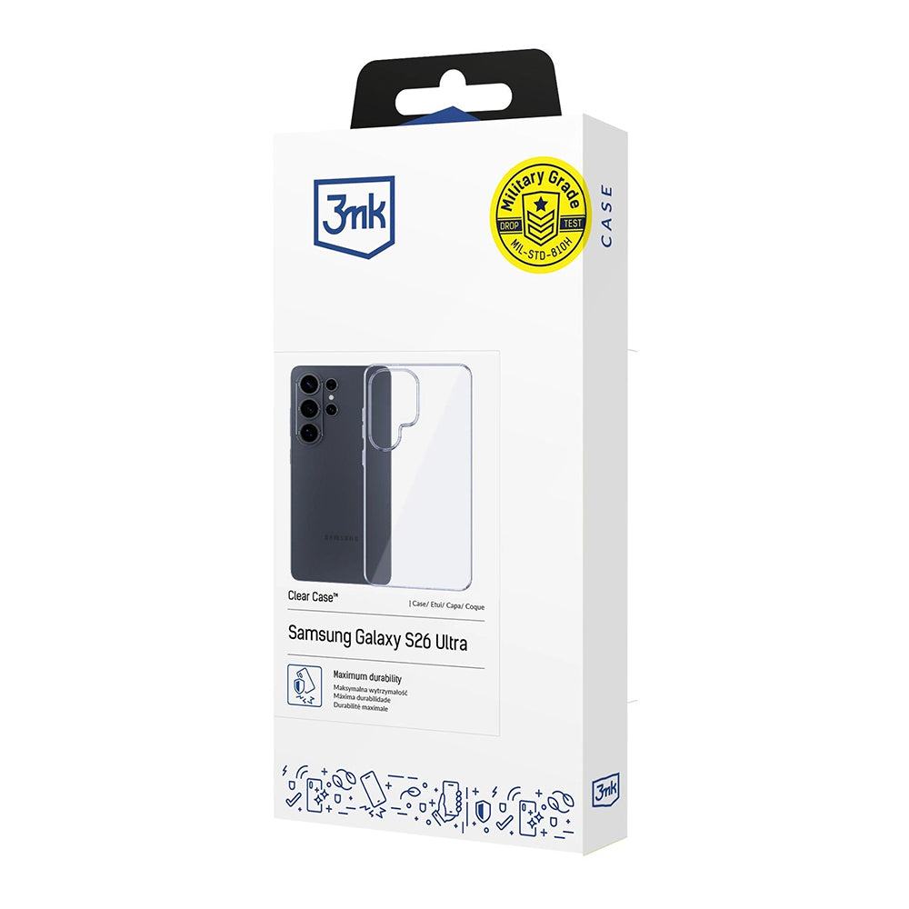 Etui til Samsung Galaxy S26 Ultra S948, 3MK, Klar, Gennemsigtig