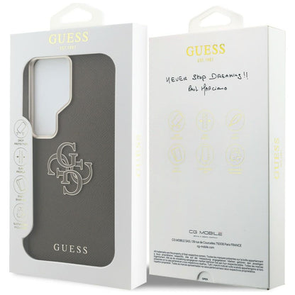 Etui til Samsung Galaxy S26 Ultra S948, Guess, 4G Grained Big and Classic Logo, Brun