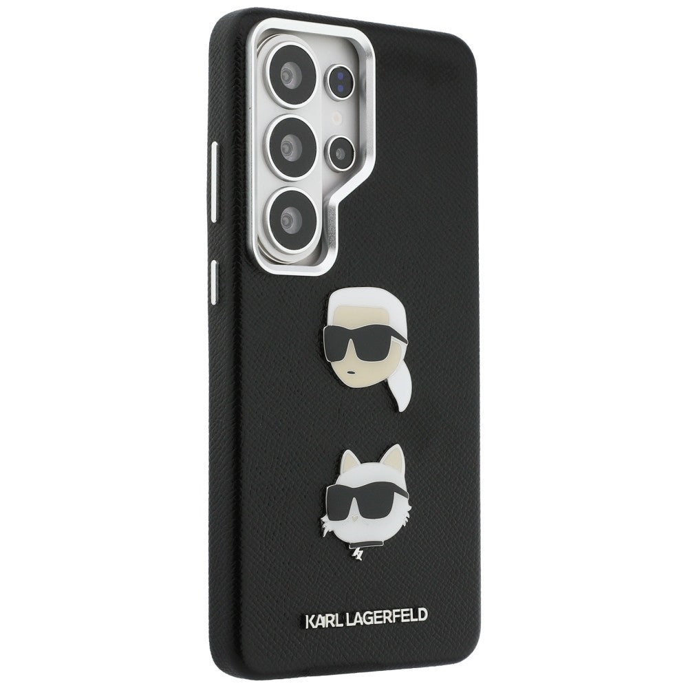 Etui til Samsung Galaxy S26 Ultra S948, Karl Lagerfeld, Saffiano Karl & Choupette's Head Pin, Sort