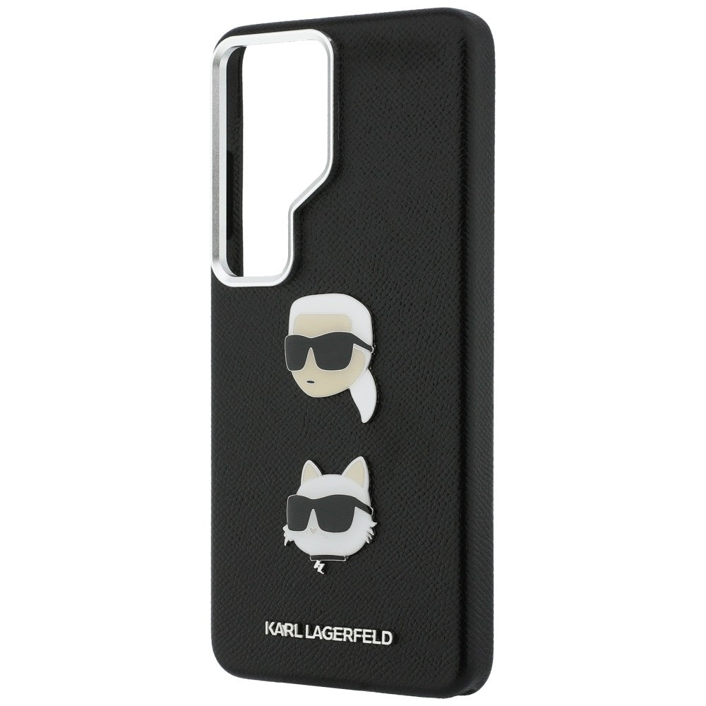 Etui til Samsung Galaxy S26 Ultra S948, Karl Lagerfeld, Saffiano Karl & Choupette's Head Pin, Sort
