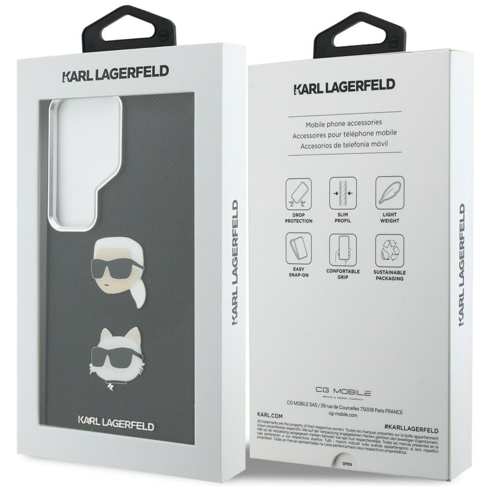 Etui til Samsung Galaxy S26 Ultra S948, Karl Lagerfeld, Saffiano Karl & Choupette's Head Pin, Sort