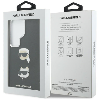Etui til Samsung Galaxy S26 Ultra S948, Karl Lagerfeld, Saffiano Karl & Choupette's Head Pin, Sort