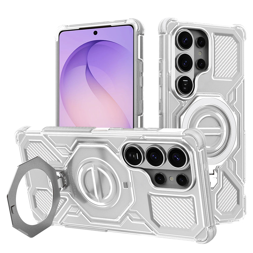 Etui til Samsung Galaxy S26 Ultra, Techsuit, Carbon Shield Pro, Hvid