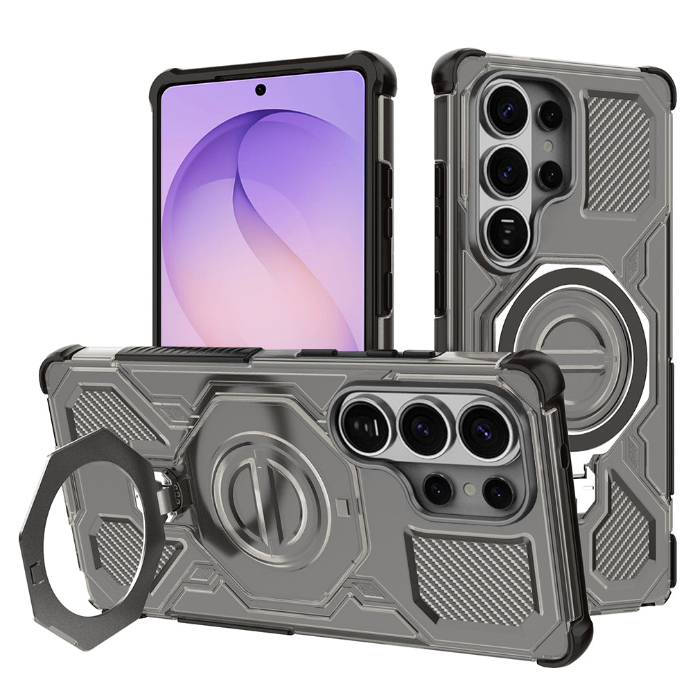 Etui til Samsung Galaxy S26 Ultra, Techsuit, Carbon Shield Pro, Røgfarvet