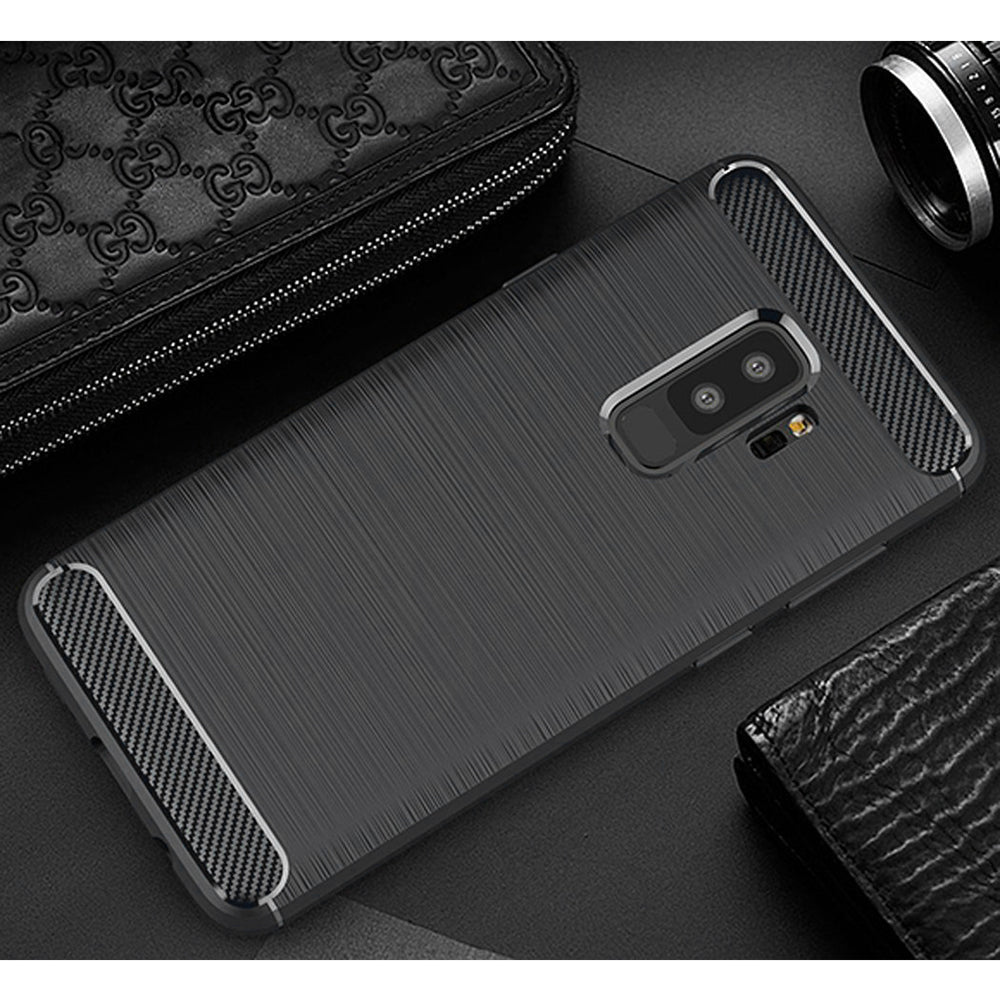 Cover til Samsung Galaxy S9+ G965, Techsuit, Carbon, Sort