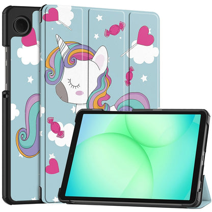 Cover til Samsung Galaxy Tab A11 / Tab A9, Techsuit, FoldPro Unicorn Ny Model, Multifarvet