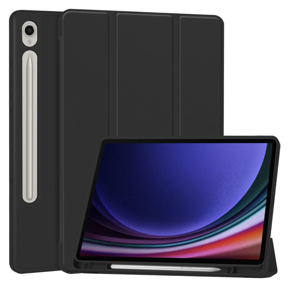 Cover til Samsung Galaxy Tab S10 FE / Tab S9 FE / Tab S9, Techsuit, Flex Trifold, Sort