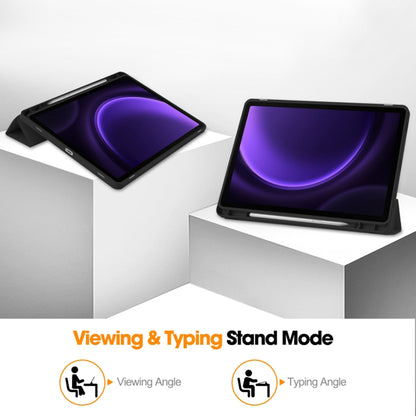 Cover til Samsung Galaxy Tab S10 FE / Tab S9 FE / Tab S9, Techsuit, Flex Trifold, Sort