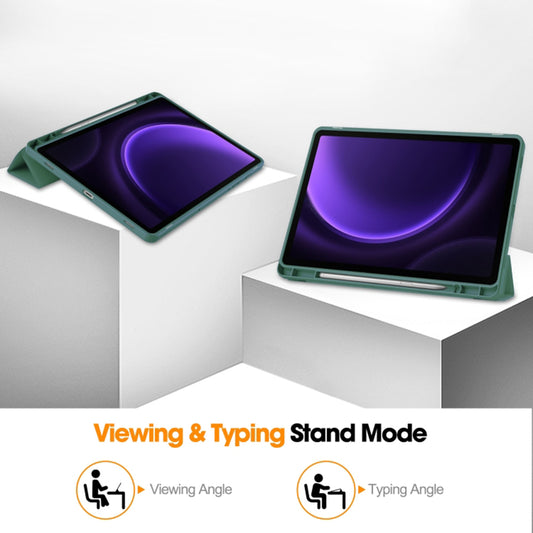 Cover til Samsung Galaxy Tab S10 FE / Tab S9 FE, Techsuit, Flex Trifold, Grøn