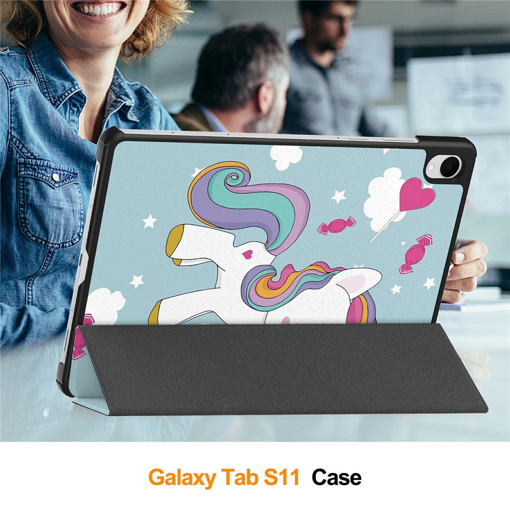 Cover til Samsung Galaxy Tab S11, Techsuit, FoldPro Unicorn, Multifarvet