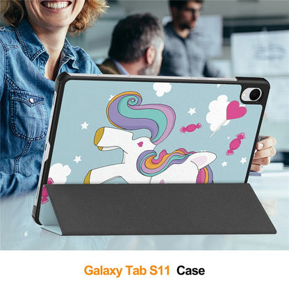 Cover til Samsung Galaxy Tab S11, Techsuit, FoldPro Unicorn, Multifarvet