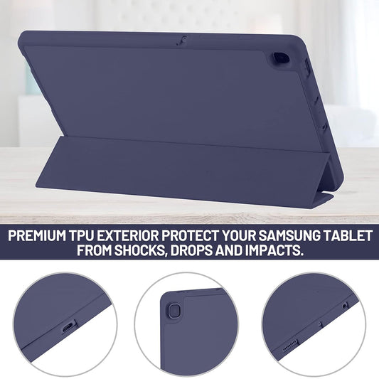 Cover til Samsung Galaxy Tab S6 Lite (2024) / Tab S6 Lite (2022) / Tab S6 Lite (2020), Techsuit, Flex Trifold, Mørkeblå