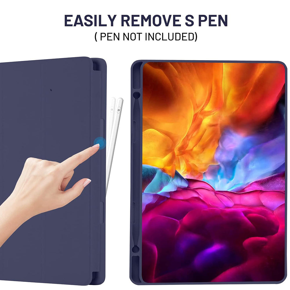 Cover til Samsung Galaxy Tab S6 Lite (2024) / Tab S6 Lite (2022) / Tab S6 Lite (2020), Techsuit, Flex Trifold, Mørkeblå