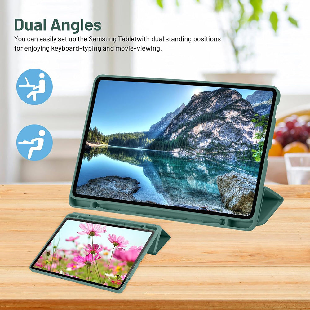 Cover til Samsung Galaxy Tab S6 Lite (2024) / Tab S6 Lite (2022) / Tab S6 Lite (2020), Techsuit, Flex Trifold, Grøn