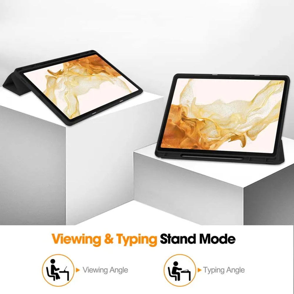 Cover til Samsung Galaxy Tab S8+ / Tab S7+, Techsuit, Flex Trifold, Sort