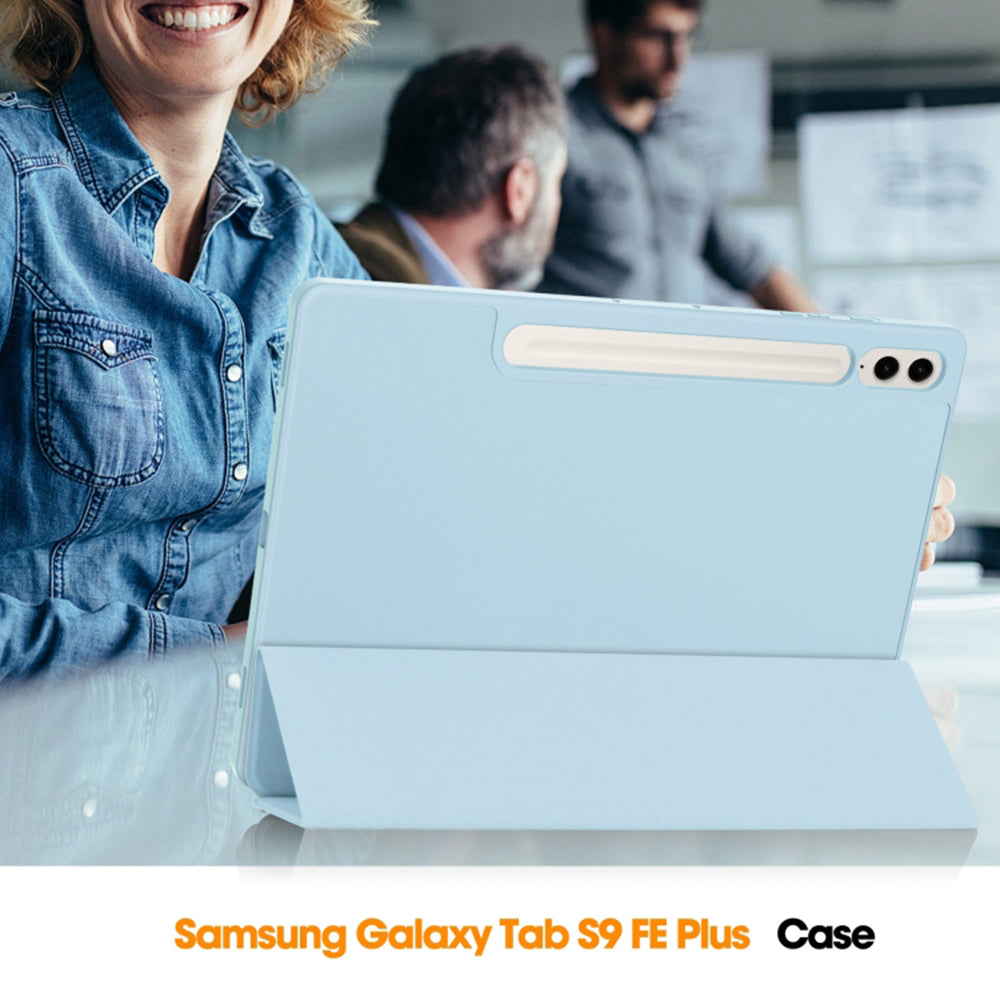 Cover til Samsung Galaxy Tab S9 FE+, Techsuit, Flex Trifold, Blå
