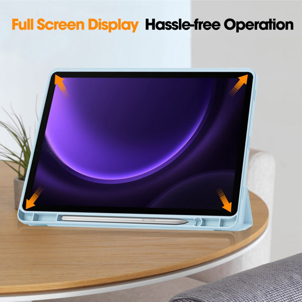 Cover til Samsung Galaxy Tab S9 FE / Tab S9 / Tab S10 FE, Techsuit, Flex Trifold, Blå