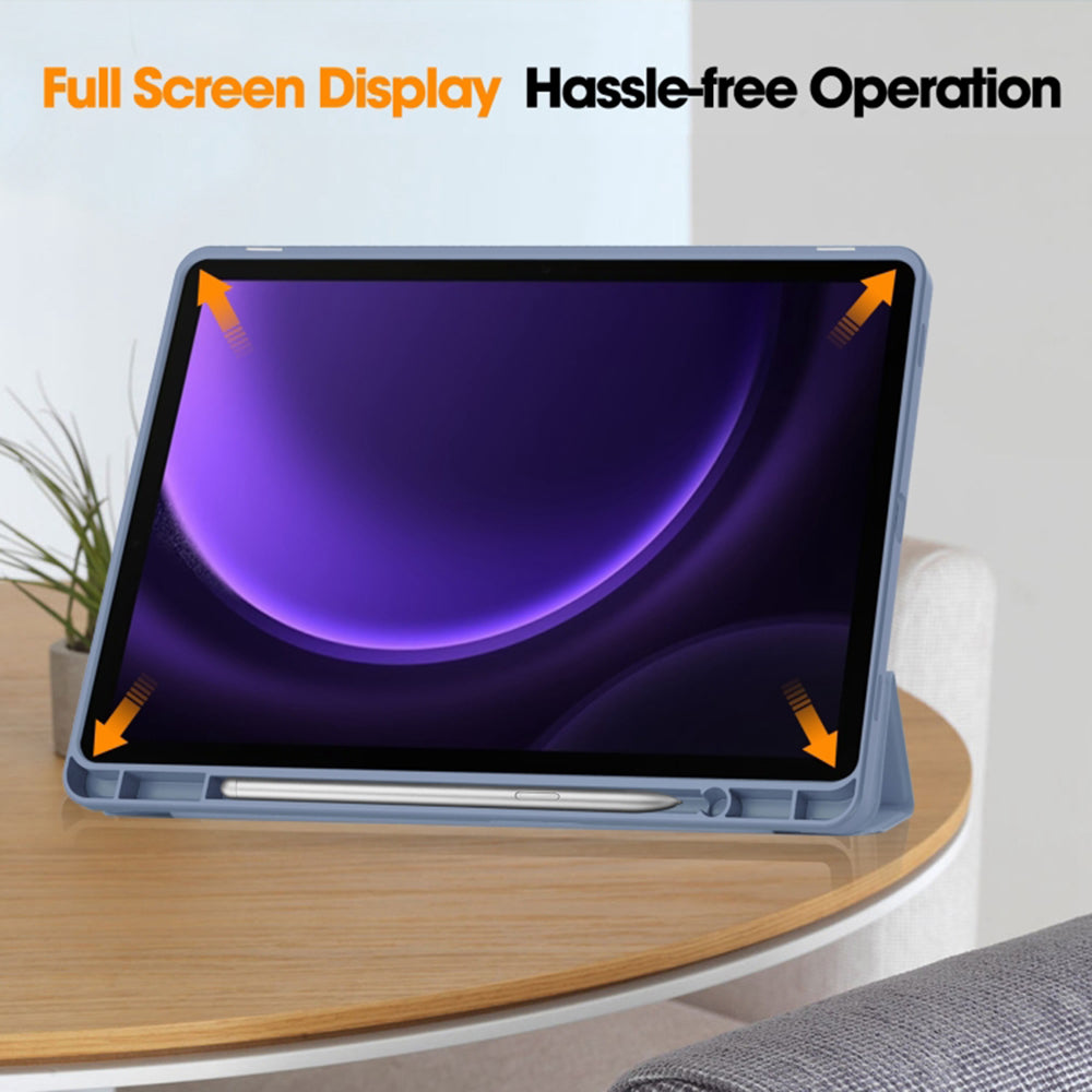 Cover til Samsung Galaxy Tab S9 FE / Tab S9 / Tab S10 FE, Techsuit, Flex Trifold, Mørkeblå