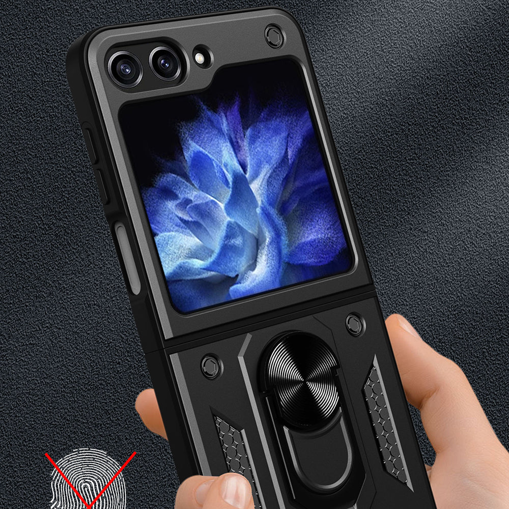Cover til Samsung Galaxy Z Flip5 F731, Techsuit, CamShield, Sort
