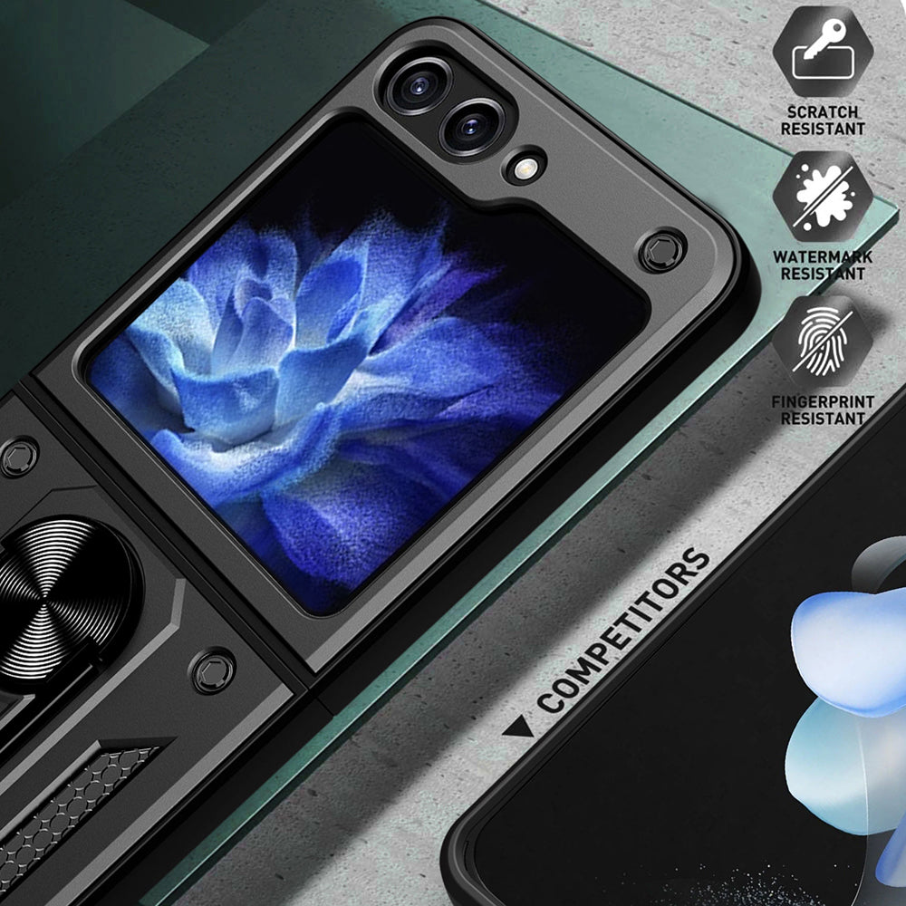 Cover til Samsung Galaxy Z Flip5 F731, Techsuit, CamShield, Sort