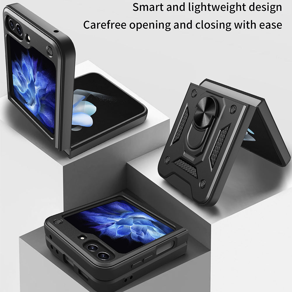 Cover til Samsung Galaxy Z Flip5 F731, Techsuit, CamShield, Sort