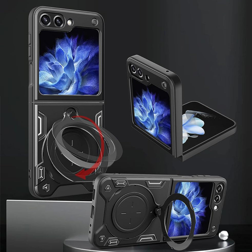 Cover til Samsung Galaxy Z Flip7 FE F761 / Z Flip6 F741, Techsuit, CamGuard Pro, Sort
