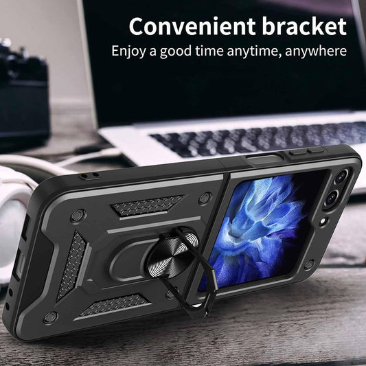 Cover til Samsung Galaxy Z Flip7 FE F761 / Z Flip6 F741, Techsuit, CamShield, Sort