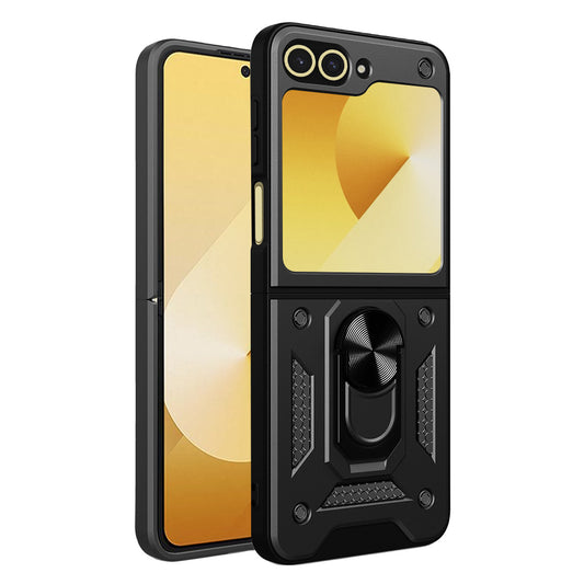 Cover til Samsung Galaxy Z Flip7 FE F761 / Z Flip6 F741, Techsuit, CamShield, Sort