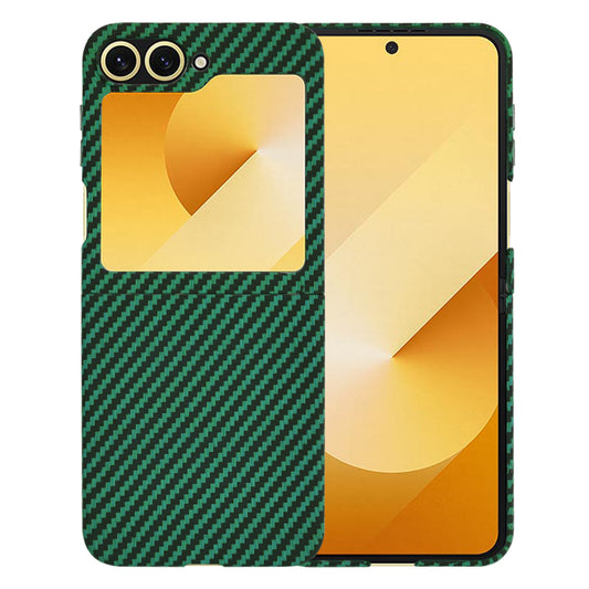 Cover til Samsung Galaxy Z Flip7 FE F761 / Z Flip6 F741, Techsuit, Carbonite FiberShell, Grøn