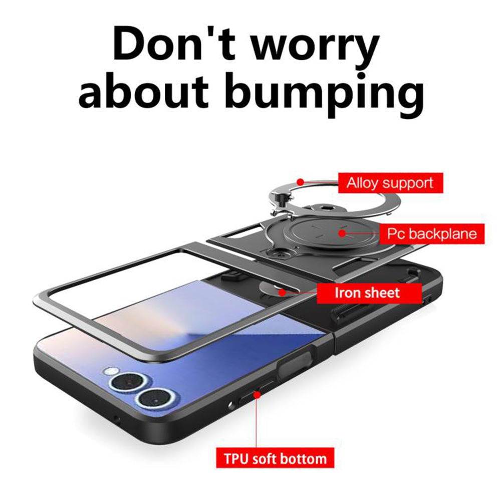 Cover til Samsung Galaxy Z Flip7 F766, Techsuit, CamGuard Pro, Sort