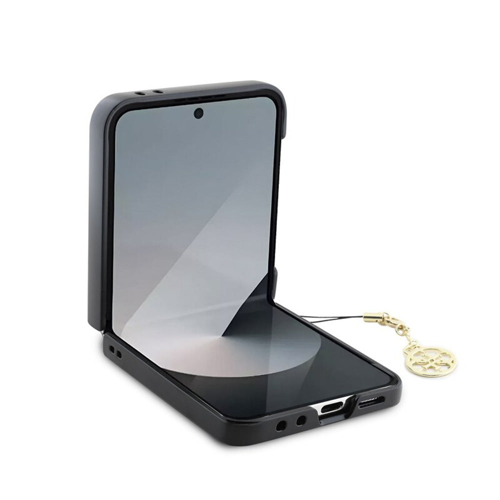 Case for Samsung Galaxy Z Flip7 FE F761 / Z Flip6 F741, Guess, 4G Charm, Brown