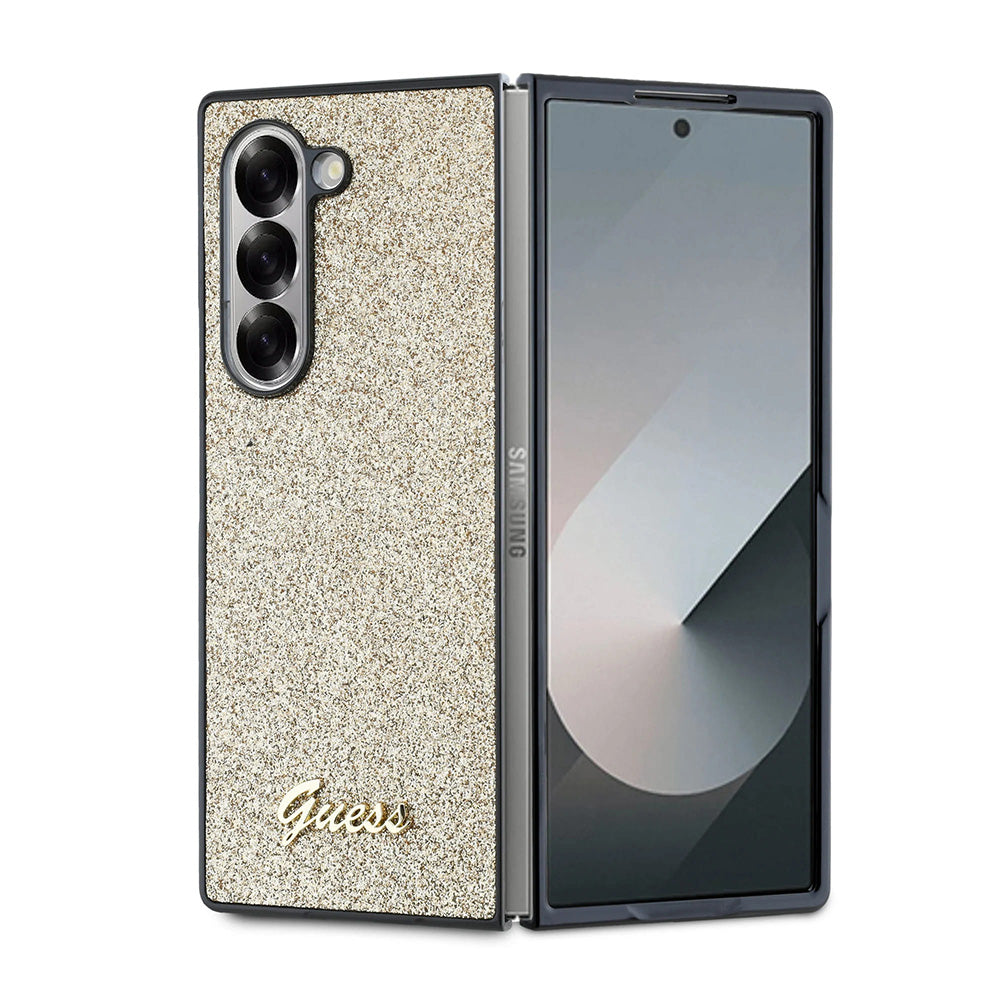 Etui til Samsung Galaxy Z Fold6 F956, Guess, Glitter Script, Guld