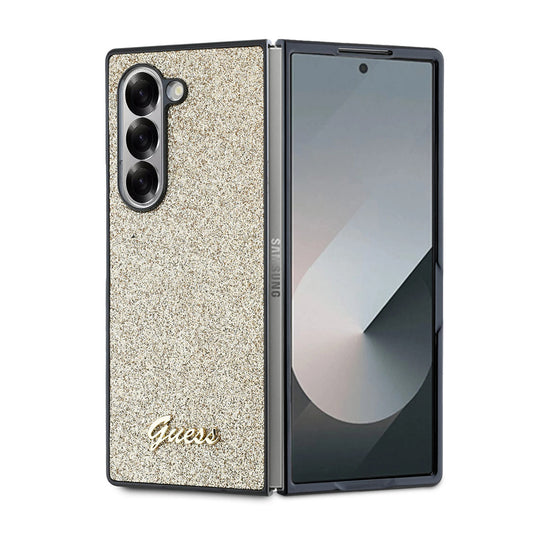 Etui til Samsung Galaxy Z Fold6 F956, Guess, Glitter Script, Guld