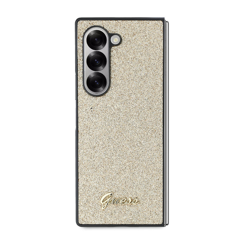 Etui til Samsung Galaxy Z Fold6 F956, Guess, Glitter Script, Guld