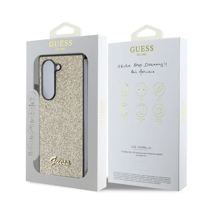 Etui til Samsung Galaxy Z Fold6 F956, Guess, Glitter Script, Guld