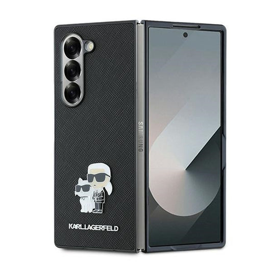 Etui til Samsung Galaxy Z Fold6 F956, Karl Lagerfeld, Saffiano Karl & Choupette Metal, Sort