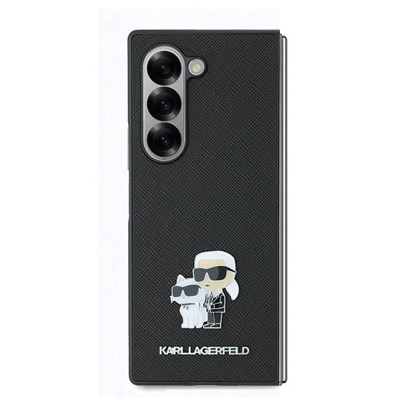 Etui til Samsung Galaxy Z Fold6 F956, Karl Lagerfeld, Saffiano Karl & Choupette Metal, Sort