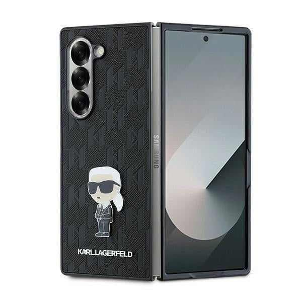Etui til Samsung Galaxy Z Fold6 F956, Karl Lagerfeld, Saffiano Monogram Ikonik, Sort