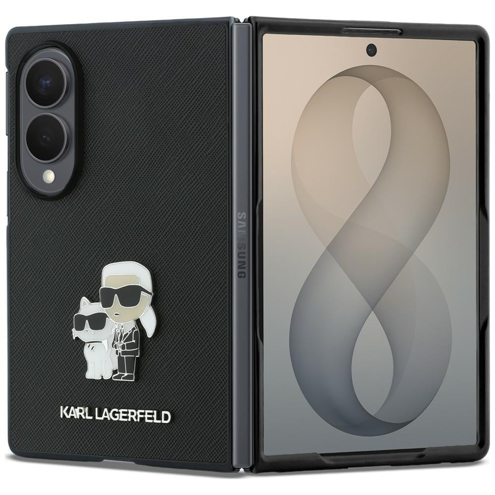 Cover til Samsung Galaxy Z Fold8 F971, Karl Lagerfeld, Saffiano Karl & Choupette Metal Pin, Sort