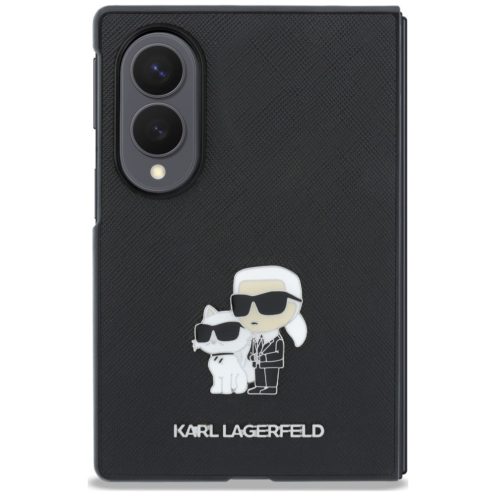 Cover til Samsung Galaxy Z Fold8 F971, Karl Lagerfeld, Saffiano Karl & Choupette Metal Pin, Sort