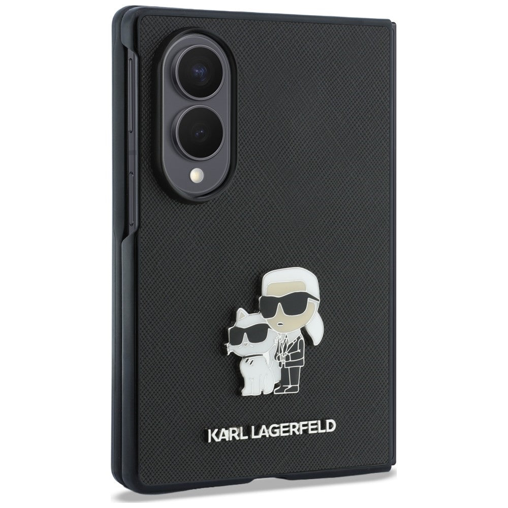 Cover til Samsung Galaxy Z Fold8 F971, Karl Lagerfeld, Saffiano Karl & Choupette Metal Pin, Sort