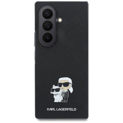 Cover til Samsung Galaxy Z Fold8 Ultra F976, Karl Lagerfeld, Saffiano Karl & Choupette Metal Pin, Sort