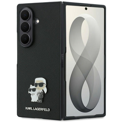 Cover til Samsung Galaxy Z Fold8 Ultra F976, Karl Lagerfeld, Saffiano Karl & Choupette Metal Pin, Sort