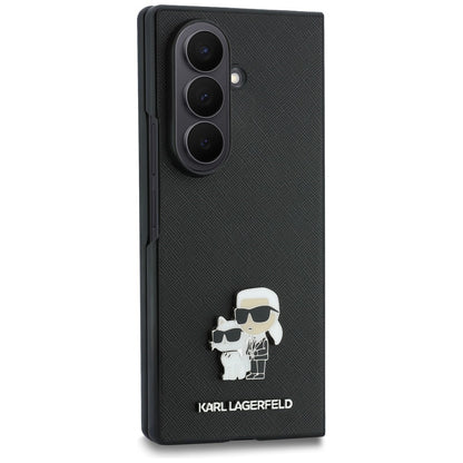 Cover til Samsung Galaxy Z Fold8 Ultra F976, Karl Lagerfeld, Saffiano Karl & Choupette Metal Pin, Sort
